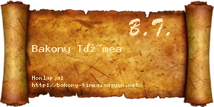 Bakony Tímea névjegykártya