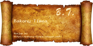 Bakony Tímea névjegykártya