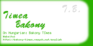 timea bakony business card